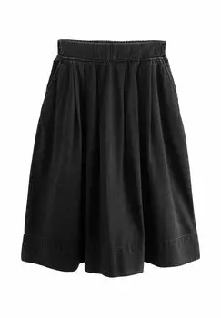 Джинсовая юбка FULL A-LINE MIDI - Pleated skirt Next, черный