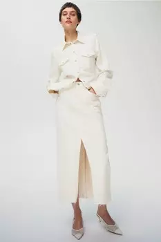 Джинсовая юбка H&M, бежевый