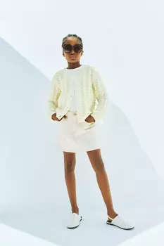 Джинсовая юбка H&M, бежевый