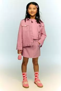 Джинсовая юбка H&M, розовый