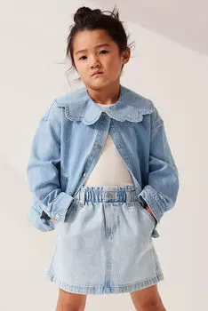 Джинсовая юбка из бумажного пакета H&M, синий