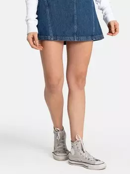 Джинсовая юбка из денима с побегом Free People, синий