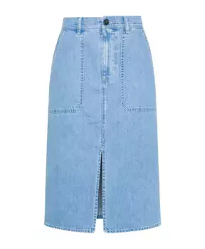 Джинсовая юбка из кожи светлая Philippe Model, синий