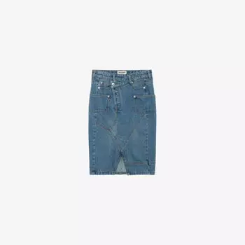 Джинсовая юбка jinko с завышенной талией и асимметричной талией Zadig&Voltaire, синий