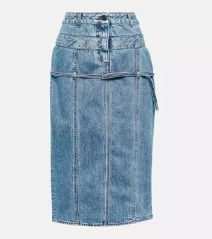 Джинсовая юбка-карандаш la jupe de nmes Jacquemus, синий