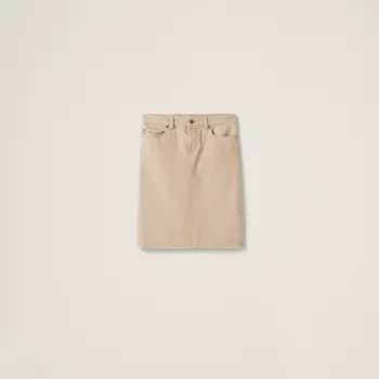 Джинсовая юбка-карандаш Miu Miu, бежевый