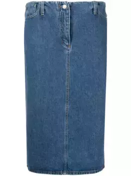 Джинсовая юбка-карандаш с логотипом Magda Butrym, синий