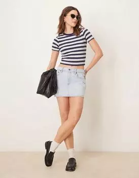 Джинсовая юбка-карандаш синего цвета Abercrombie & Fitch