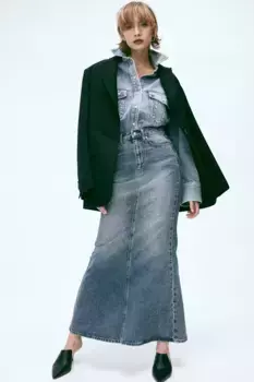 Джинсовая юбка кроя «русалка» H&M, синий