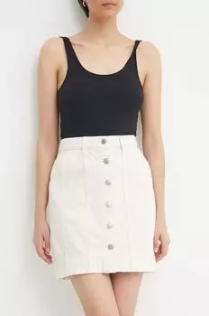 Джинсовая юбка Lauren Ralph Lauren, бежевый