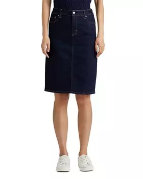 Джинсовая юбка Lauren Ralph Lauren, синий