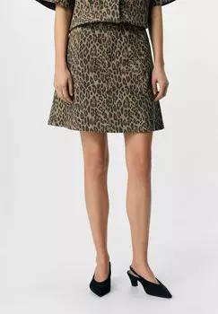 Джинсовая юбка LEOPRINT - A-line skirt Object, коричневый