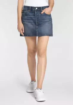 Джинсовая юбка Levi's "ICON SKIRT" с использованными эффектами и потертыми краями, цвет Lost Peace Of Mind