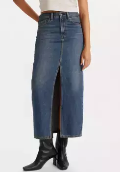 Джинсовая юбка Levi's "Юбка-колонна до щиколотки", цвет Wave Hello