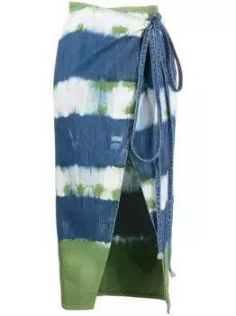 Джинсовая юбка Magic Journey с запахом Alanui, синий