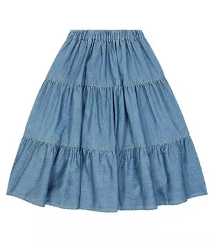 Джинсовая юбка Maryjane из смесового хлопка C'era una volta, синий