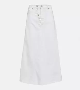 Джинсовая юбка макси GANNI, белый