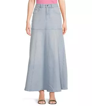 Джинсовая юбка макси GB с высокой посадкой, синий