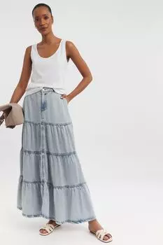 Джинсовая юбка макси из лиоцелла Jd Williams, синий