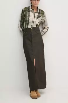 Джинсовая юбка макси MAXI SKIRT HW COATED Pepe Jeans, коричневый