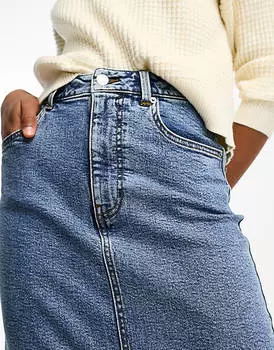 Джинсовая юбка макси с разрезом по низу ASOS DESIGN Tall