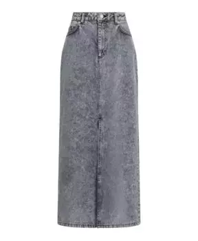 Джинсовая юбка макси с разрезом спереди Neo Noir, серый