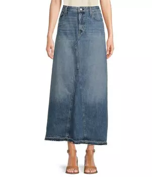Джинсовая юбка макси с высокой посадкой Lucky Brand, синий