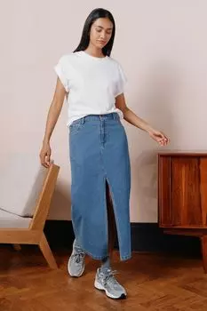 Джинсовая юбка миди Albaray, синий