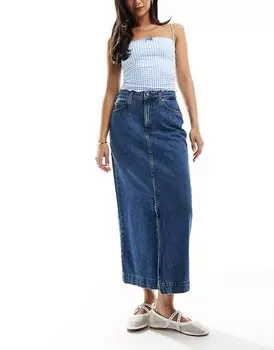 Джинсовая юбка миди Barbour средней стирки