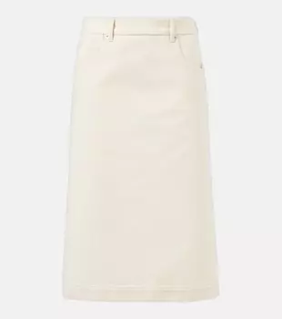 Джинсовая юбка миди Bottega Veneta, Pale Meringue