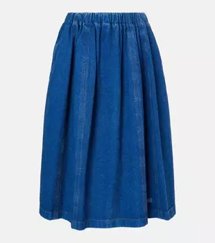 Джинсовая юбка миди Marni, цвет ocean