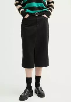 Джинсовая юбка MIDI-MIT SCHLITZ TOM TAILOR DENIM, черный