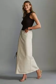 Джинсовая юбка миди Next, экрю