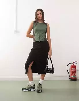 Джинсовая юбка-миди Noisy May черного цвета