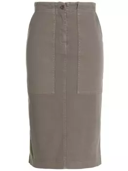 Джинсовая юбка миди Nude, серый