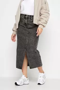 Джинсовая юбка миди Pixiegirl Petite, черный