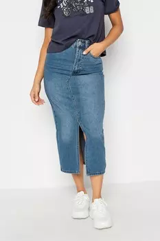 Джинсовая юбка миди Pixiegirl Petite, синий