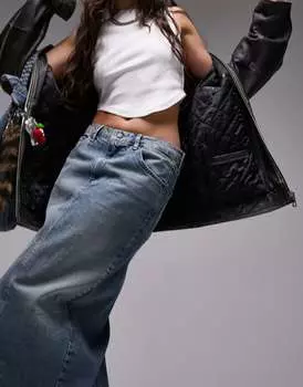 Джинсовая юбка миди с низкой посадкой Topshop