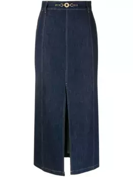 Джинсовая юбка миди с разрезом PATOU, синий