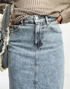 Джинсовая юбка миди с разрезом по низу ASOS DESIGN Tall