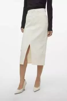 Джинсовая юбка миди с разрезом спереди Vero Moda, белый