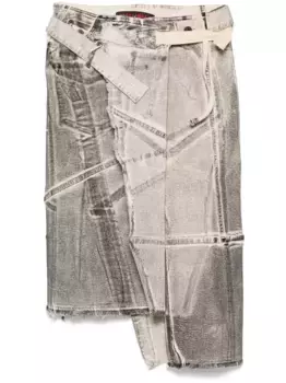 Джинсовая юбка миди с запахом Ottolinger, черный