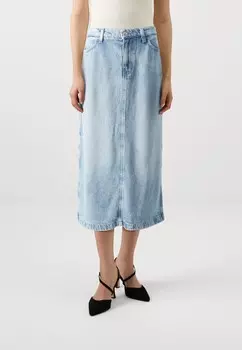 Джинсовая юбка MIDI SKIRT ABYSS 7 for all mankind, светло-голубой
