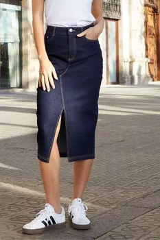 Джинсовая юбка миди Threadbare, индиго