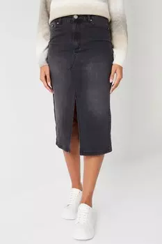 Джинсовая юбка миди Threadbare, серый