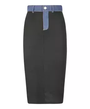 Джинсовая юбка миди в рубчик Coperni, черный