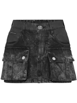 Джинсовая юбка мини Philipp Plein, черный