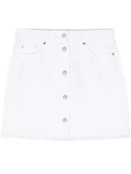 Джинсовая юбка мини с бахромой Michael Michael Kors, белый
