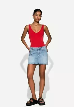 Джинсовая юбка Mini skirt Bershka, темно-синий