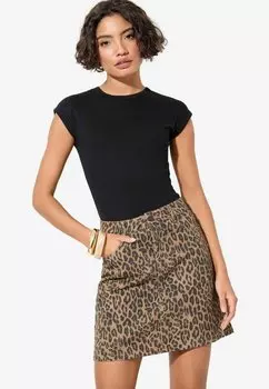 Джинсовая юбка Mini skirt Friends Like These, темно-коричневый